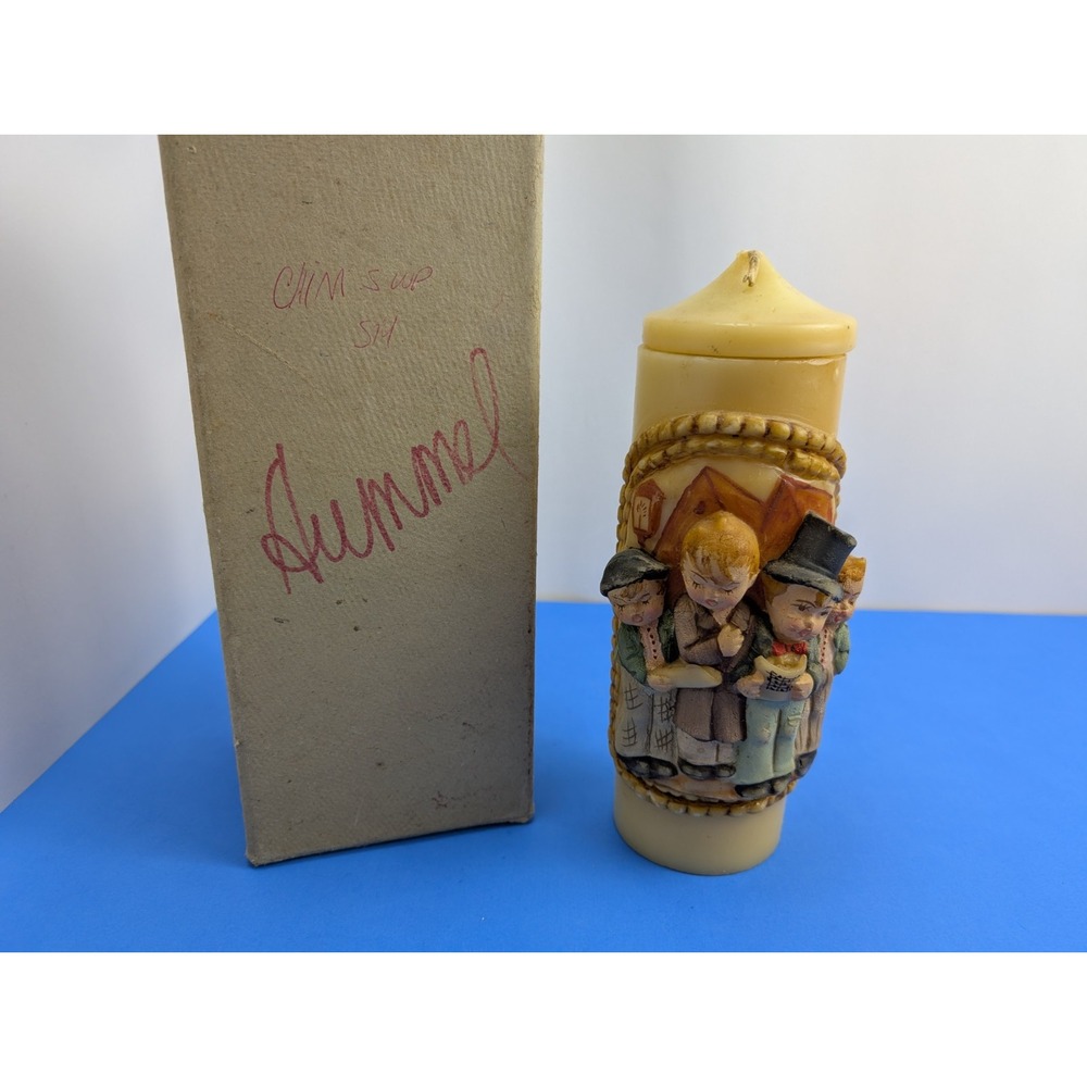 Vintage Hummel Carolers Germany 3D Wax Pillar Candle 9.5" RARE